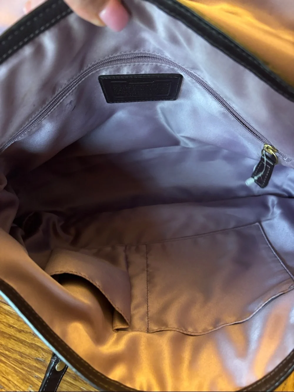 Coach Kristin Elevated Ostrich Embossed Satchel Plum 18232 - Picture 12 of 14